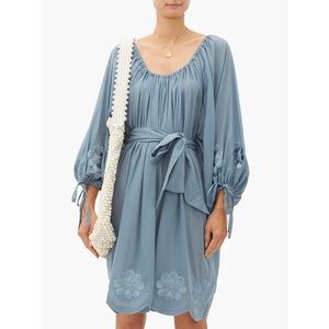 Innika Choo Frida embroidered floral flowy mini dress